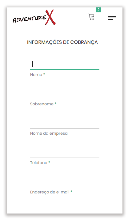 informações de cobrança